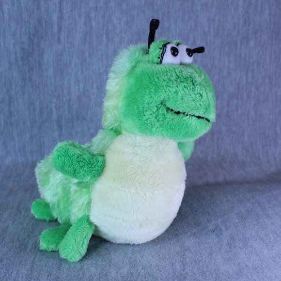 Ganz CATERPILLAR HM 434 Webkinz No Code 9"‎ Plush Green Yellow Worm Stuffed Toy - Picture 2 of 7